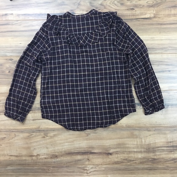 NWT Madewell Plaid Ruffle-Front Top - Picture 8 of 8